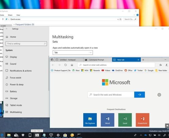 Microsoft windows 10 tabs file explorer sets feature