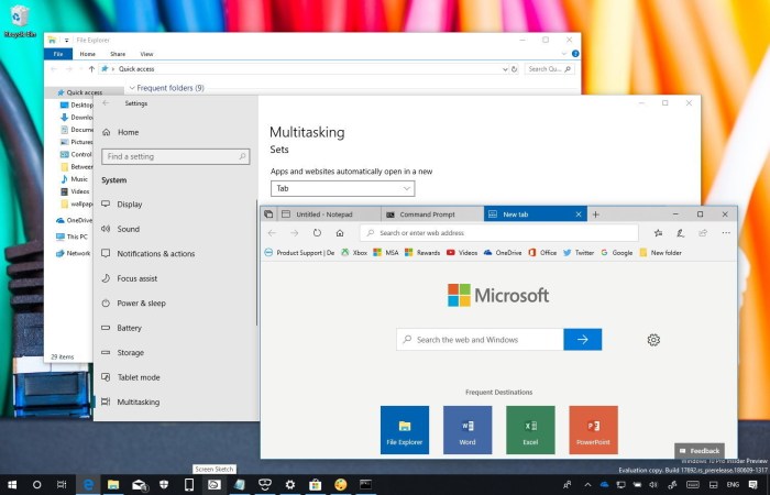 Microsoft windows 10 tabs file explorer sets feature
