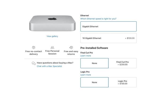 Apple m1 silicon mac mini intel networking 10gb ethernet