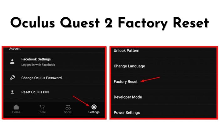 How reset your oculus quest