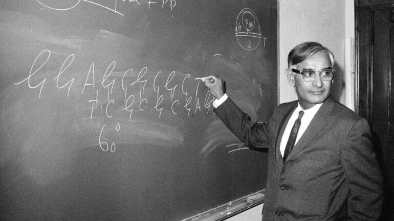 Google doodle nobel prize dna research har gobind khorana