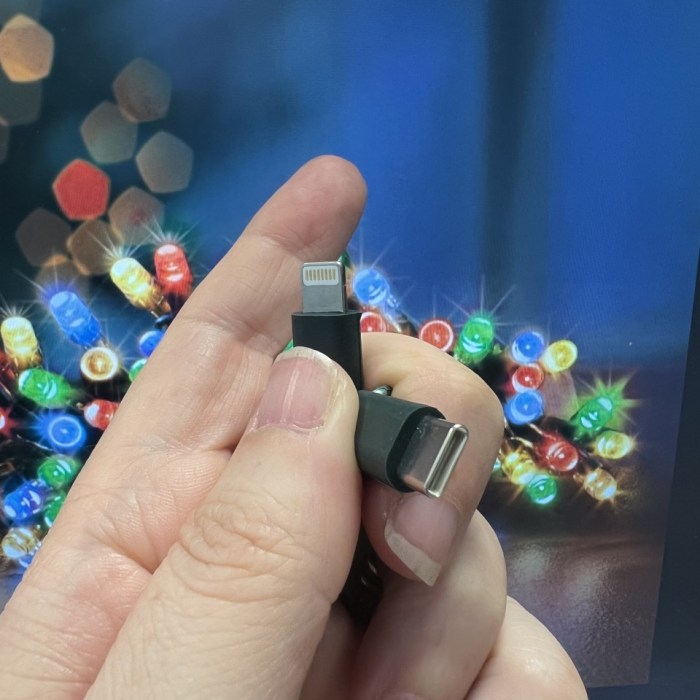 Lights christmas charger phone glow