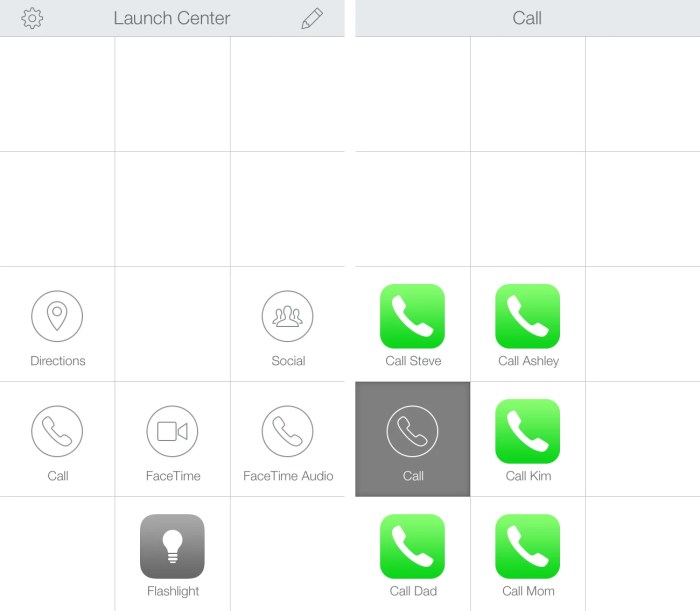 Launch center pro ios icon customization shortcuts