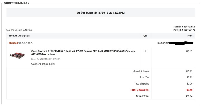 Newegg open box motherboard cpu return policy gamers nexus
