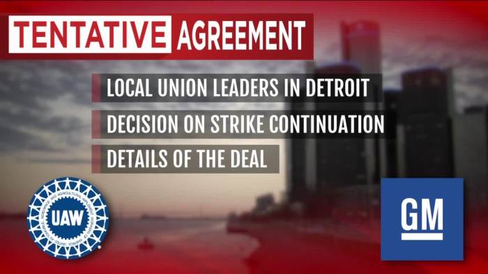Gm uaw tentative deal strike autoworker ev
