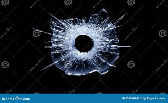 Glass bullet shattered hole alamy Glass bullet shattered hole alamy