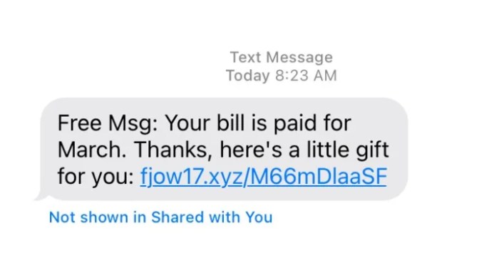 Verizon spam texts own number confirms statement