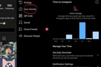 Instagram your activity dashboard time spent