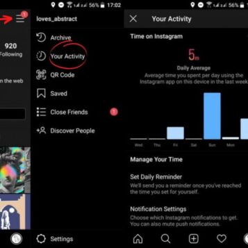 Instagram your activity dashboard time spent
