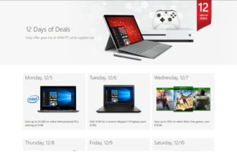 Microsoft 12 days of deals promotions discounts surface xbox pc