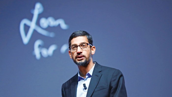 Pichai says he was aware of amazon and samsung making moves on google play but was not concerned abo