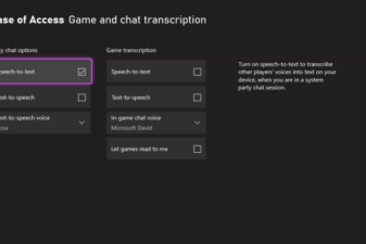 Xbox accessible party chat test speech synthesis transcription