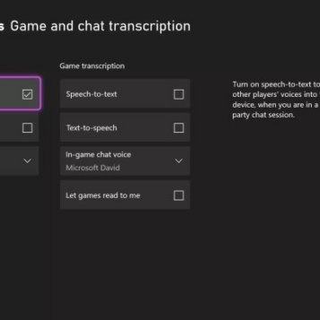 Xbox accessible party chat test speech synthesis transcription