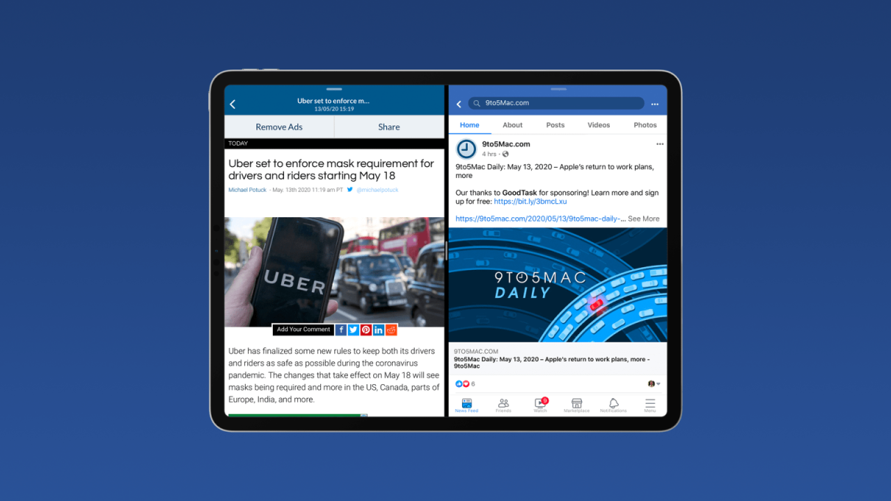 Google gmail for ipad split view multitasking support
