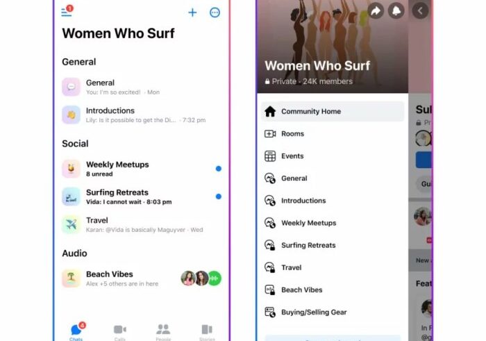 Oculus facebook chats events posts social connect