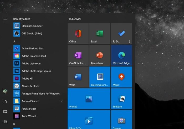 Microsoft windows 11 start menu folders new touch gestures features