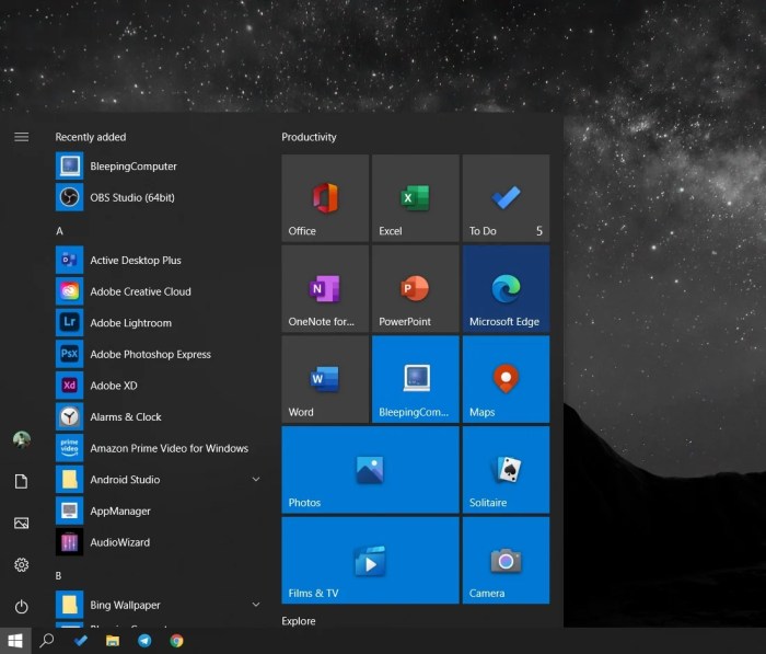 Microsoft windows 11 start menu folders new touch gestures features