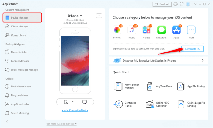 Dell iphone ios mobile connect app transfer files mirror apps