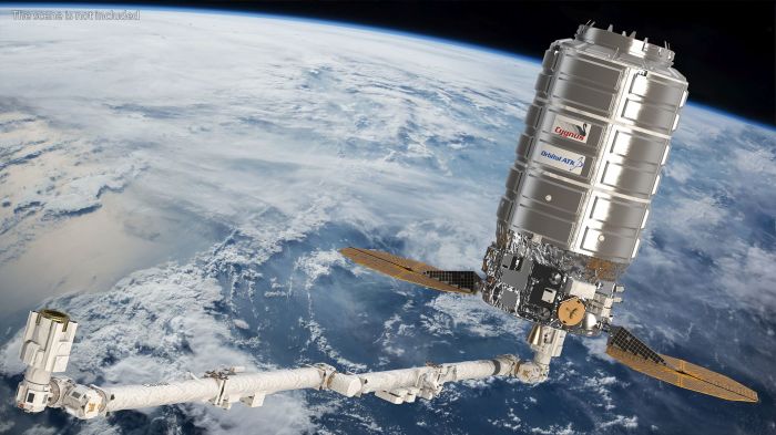 Iss photo cygnus spacecraft nikon sunset