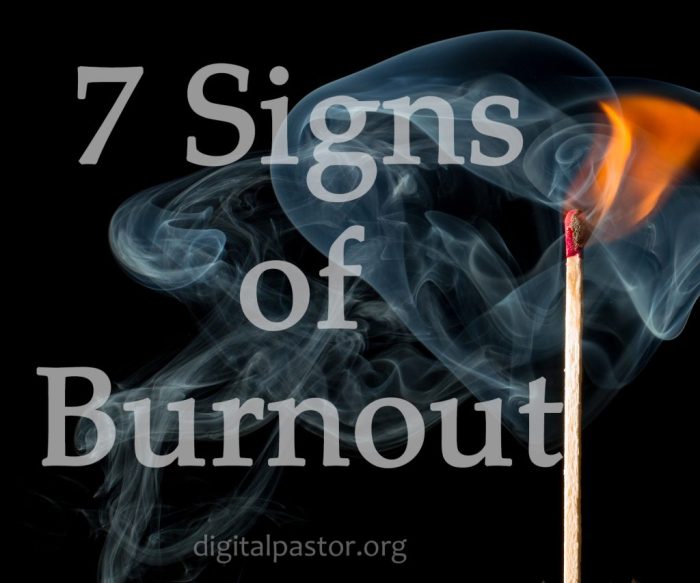 Burnout signs ministry