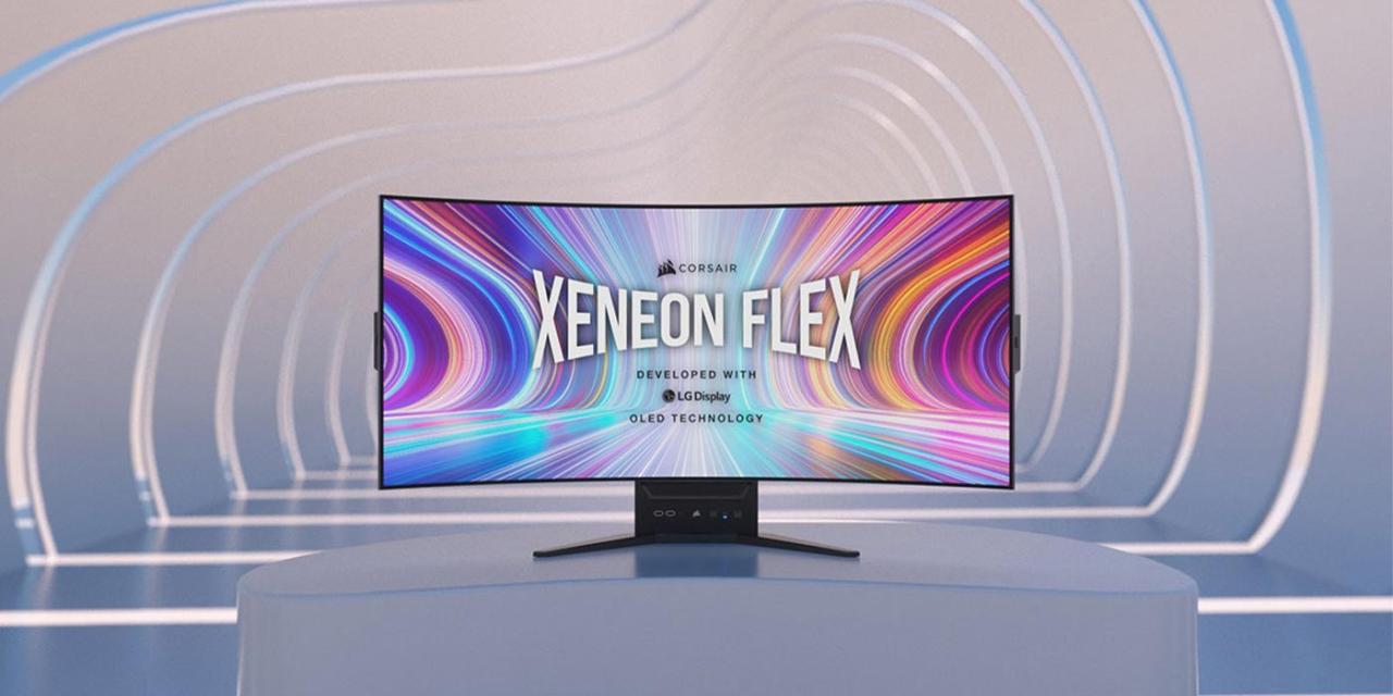 Corsair xeneon flex 45wqhd240 flexible woled curved flat ultrawide monitor 1440p
