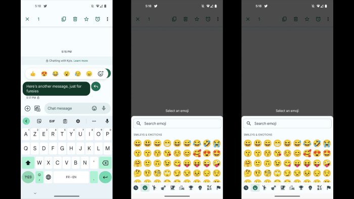 Google Messages preps voice transcripts and full emoji reactions Google messages gains reactions voice notes and duo integration