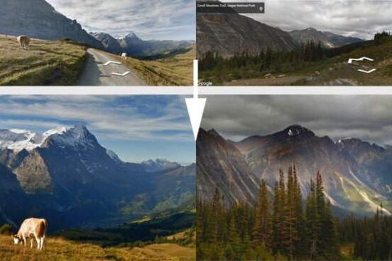 Google ai research street view panorama photo editing