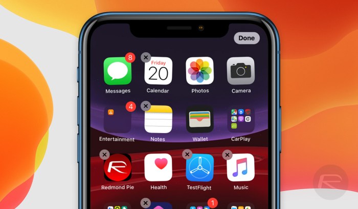 Rearrange ios ipados