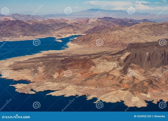 Lake mead record low nasa satellite images hoover dam reservoir