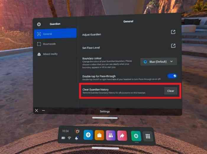 How reset view your oculus quest