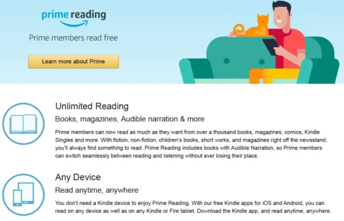 Prime amazon reading members announces Amazon prime reading now available canada