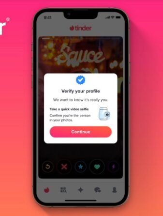 Tinder photo verification blue checkmark safety center launch noonlight