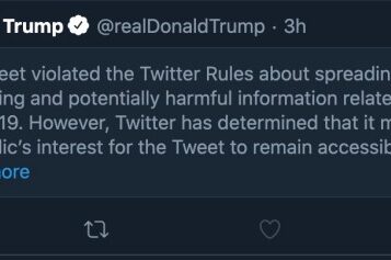 Twitter trump censored tweet government moderation
