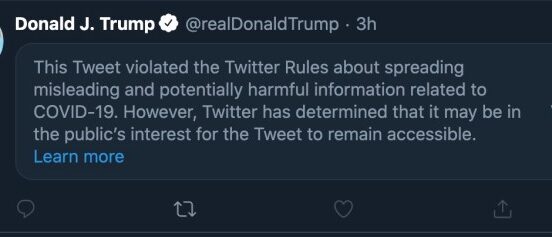 Twitter trump censored tweet government moderation