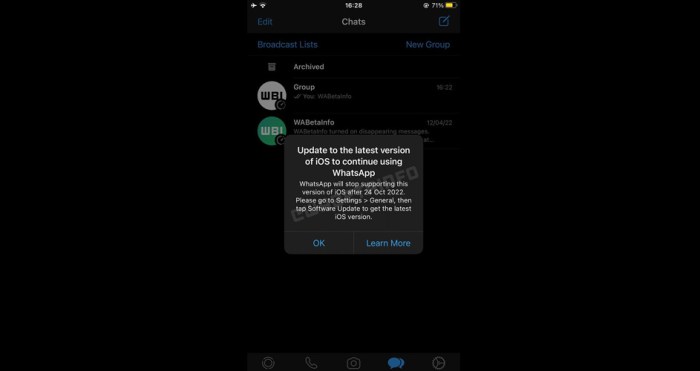 Whatsapp ending support outdated versions android