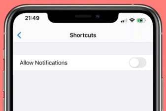 Apple shortcuts notifications toggle user settings