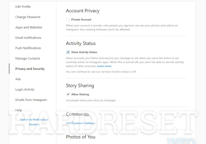 Instagram activity status new feature