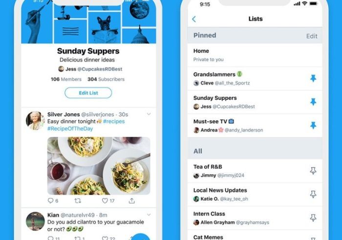 Twitter lists alternative timeline swipe feeds pinned follow people feature update