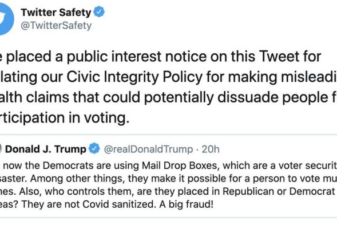 Twitter president trump tweet mail fraud election