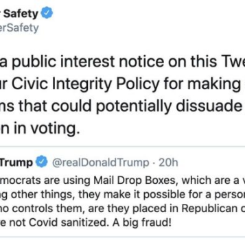 Twitter president trump tweet mail fraud election