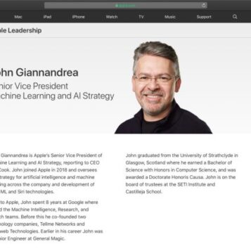 Apple replace siri leader john giannandrea